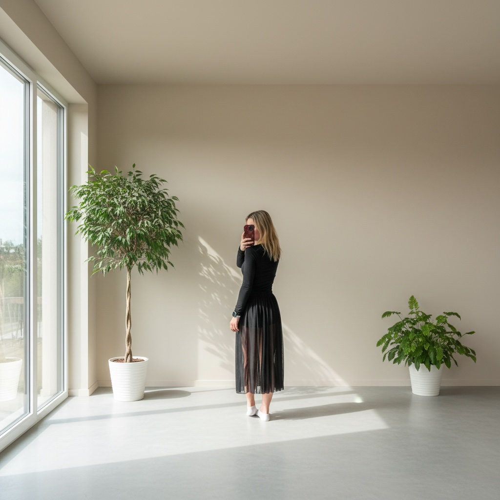 Jupe longue noire transparente et fluide